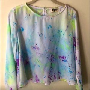 Show Me Your Mumu Splash Long Sleeve Crop LG EUC